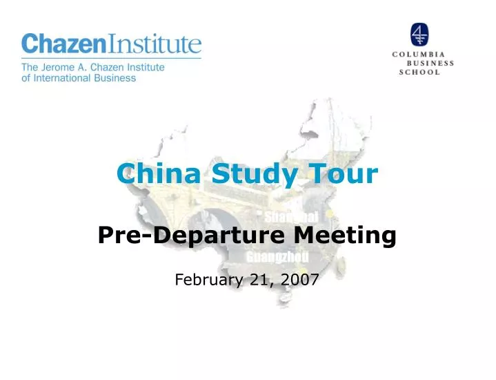 china study tour pre departure meeting