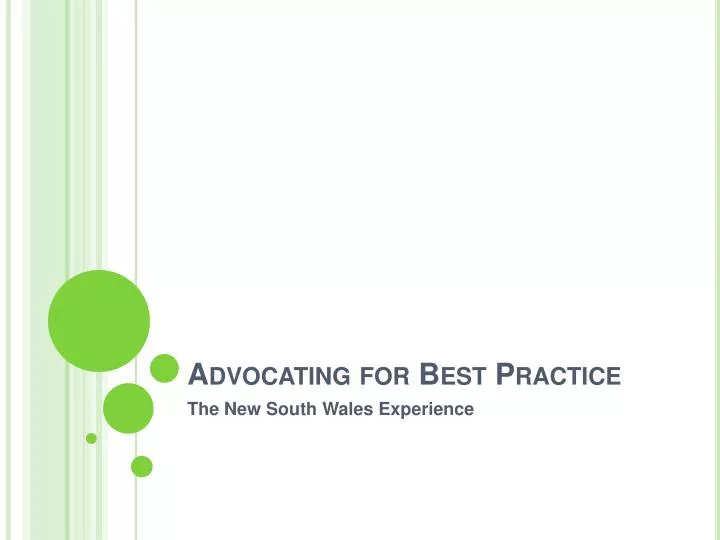 advocating for best practice