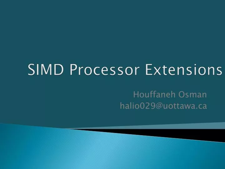 simd processor extensions
