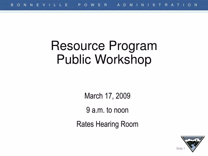 resource program public workshop