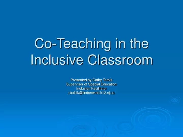 co teaching in the inclusive classroom