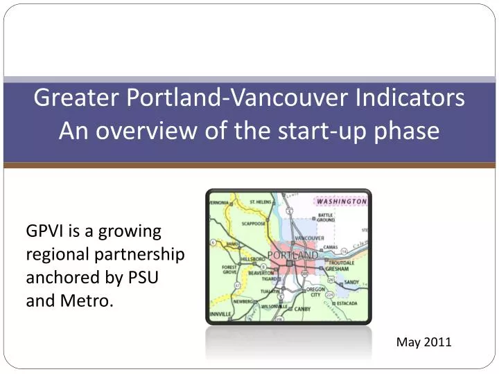 greater portland vancouver indicators an overview of the start up phase