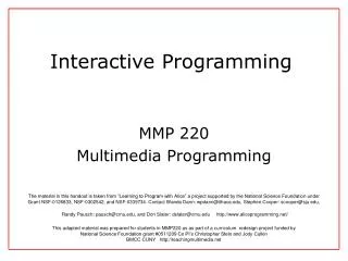 Interactive Programming