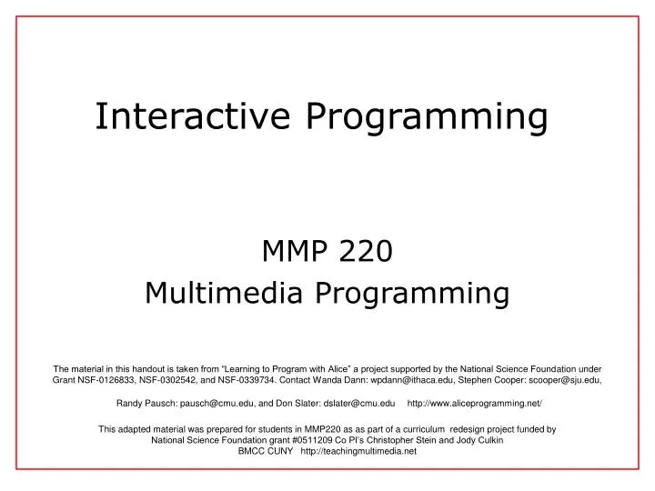 interactive programming