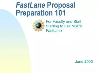 FastLane Proposal Preparation 101