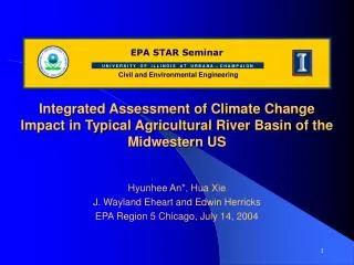 Integrated Assessment of Climate Change Impact in Typical Agricultural River Basin of the Midwestern US