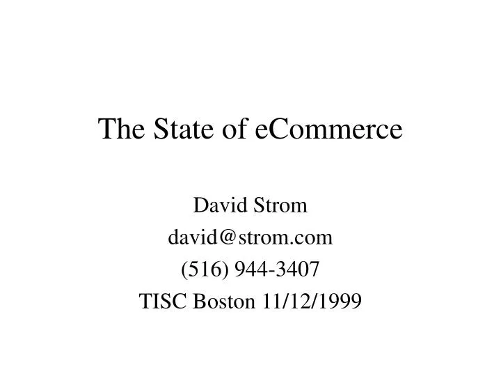 the state of ecommerce