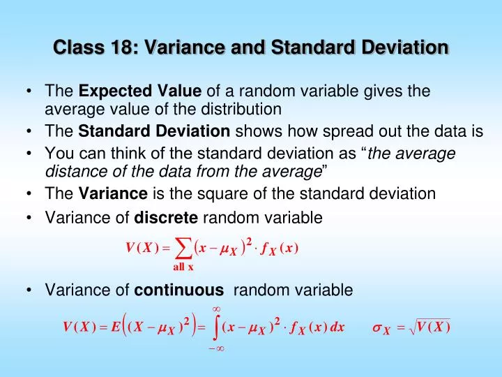 class 18 variance and standard deviation