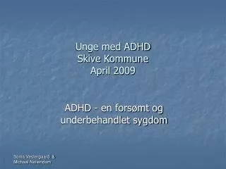Unge med ADHD Skive Kommune April 2009