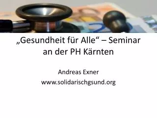 „Gesundheit für Alle“ – Seminar an der PH Kärnten