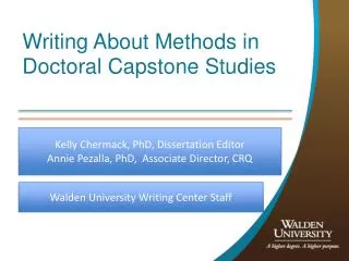 Writing About Methods in Doctoral Capstone Studies