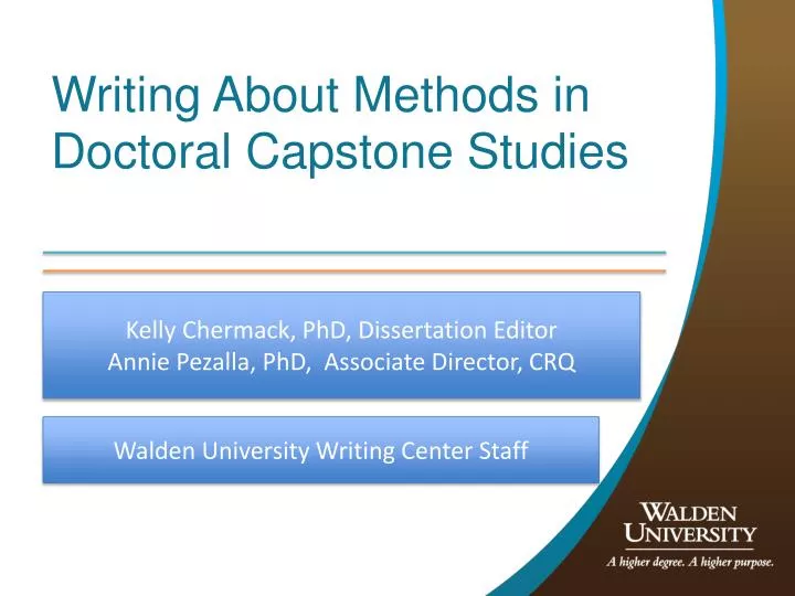 writing about methods in doctoral capstone studies
