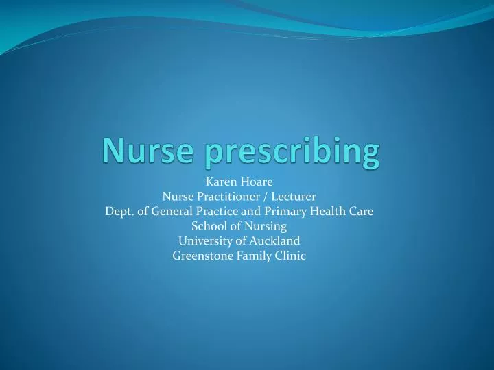 nurse prescribing