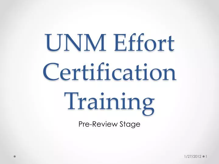 unm effort certification training
