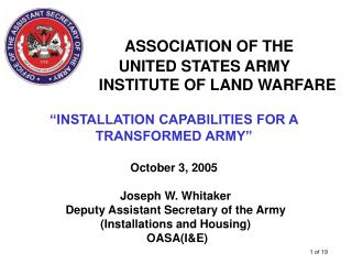 ASSOCIATION OF THE UNITED STATES ARMY INSTITUTE OF LAND WARFARE