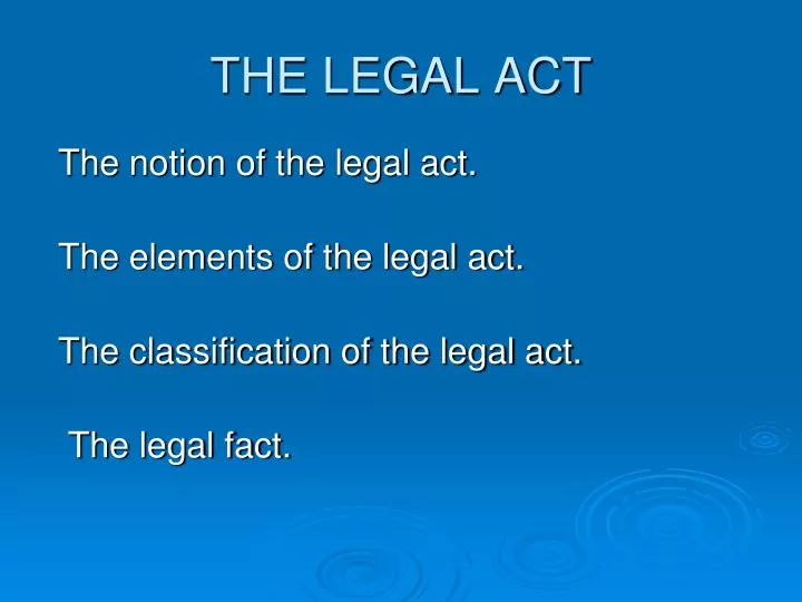 the legal act
