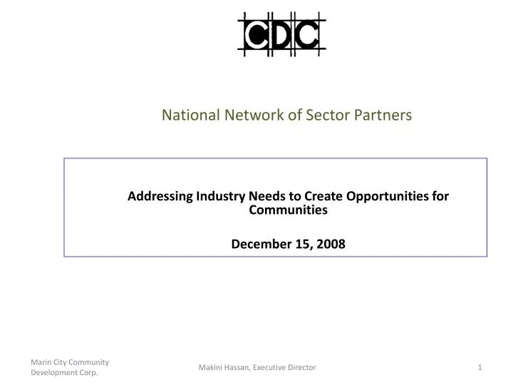 national network of sector partners m arin city community development corporation