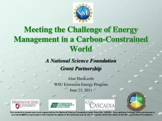 Meeting the Challenge of Energy Management in a Carbon-Constrained World