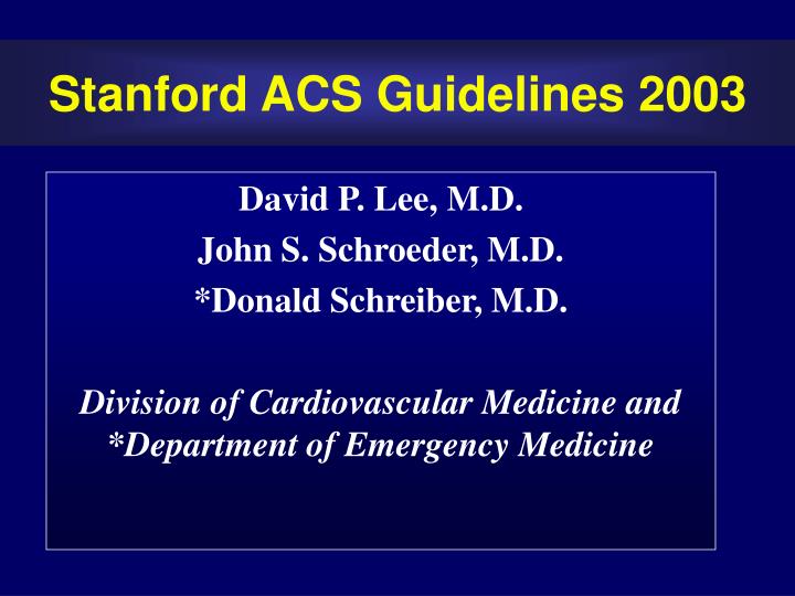 stanford acs guidelines 2003