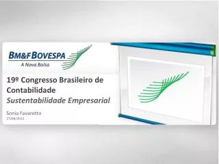 19º Congresso Brasileiro de Contabilidade Sustentabilidade Empresarial