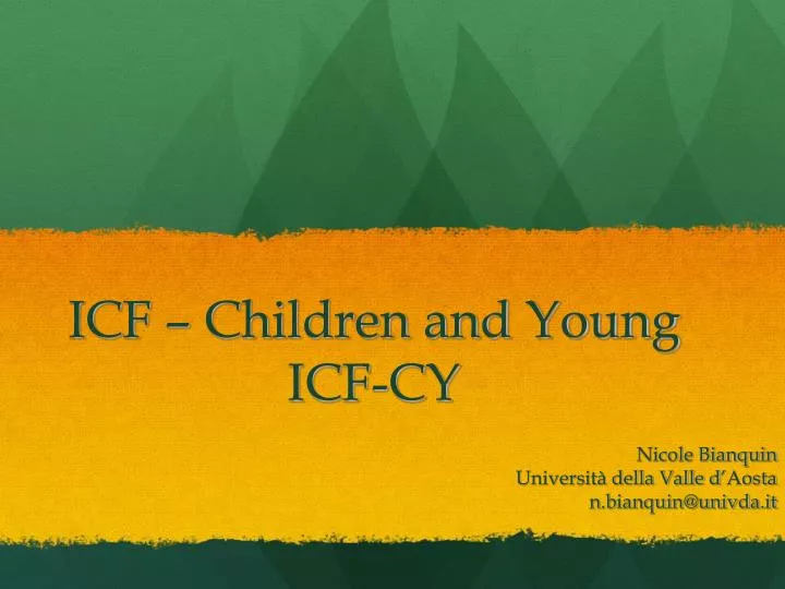 icf children and young icf cy