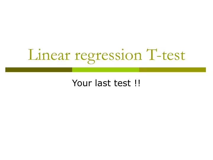 linear regression t test