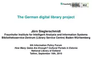 The German digital library project