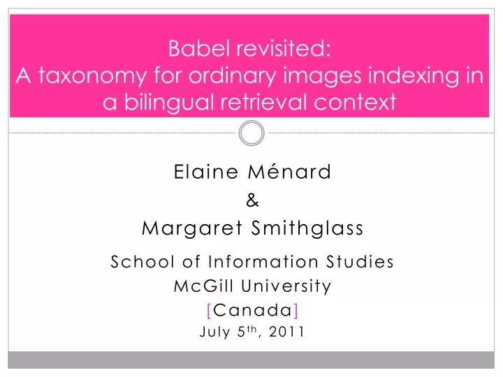 babel revisited a taxonomy for ordinary images indexing in a bilingual retrieval context