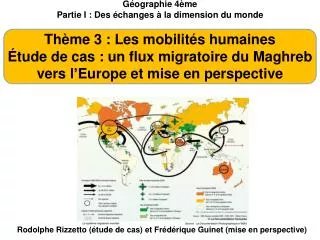 Géographie 4ème Partie I : Des échanges à la dimension du monde Thème 3 : Les mobilités humaines