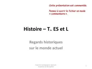 Histoire – T les ES et L