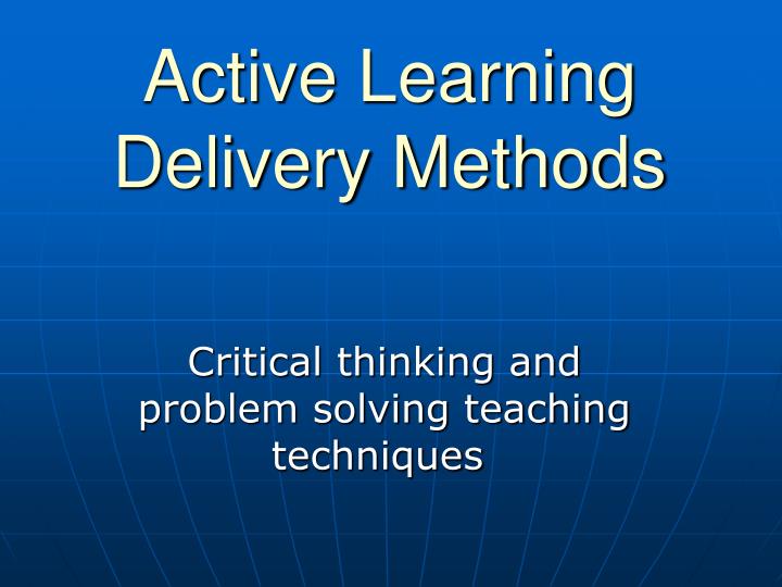 active learning delivery methods