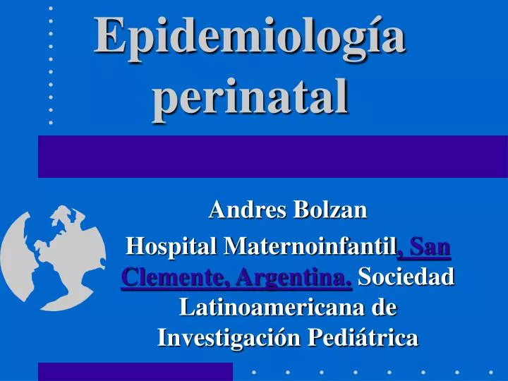 epidemiolog a perinatal