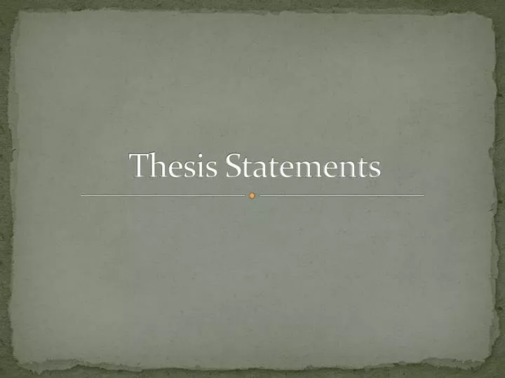 thesis statements