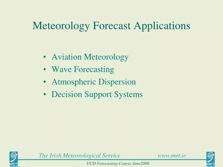 meteorology forecast applications