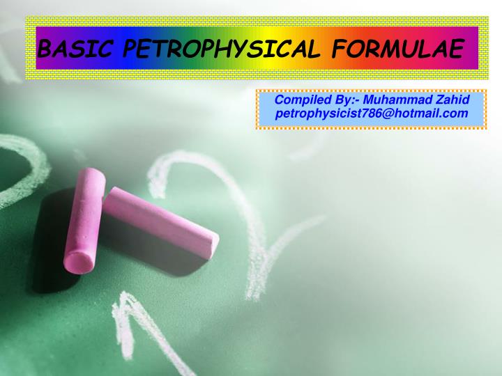 basic petrophysical formulae