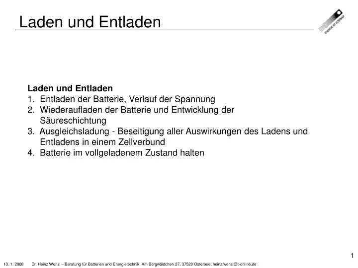 laden und entladen