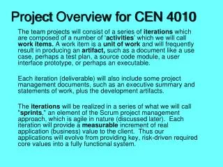 Project Overview for CEN 4010