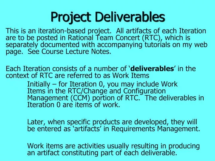 project deliverables