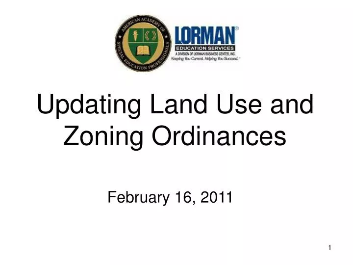 updating land use and zoning ordinances