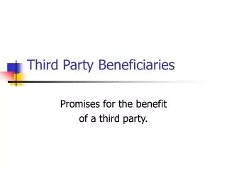 Third Party Beneficiaries