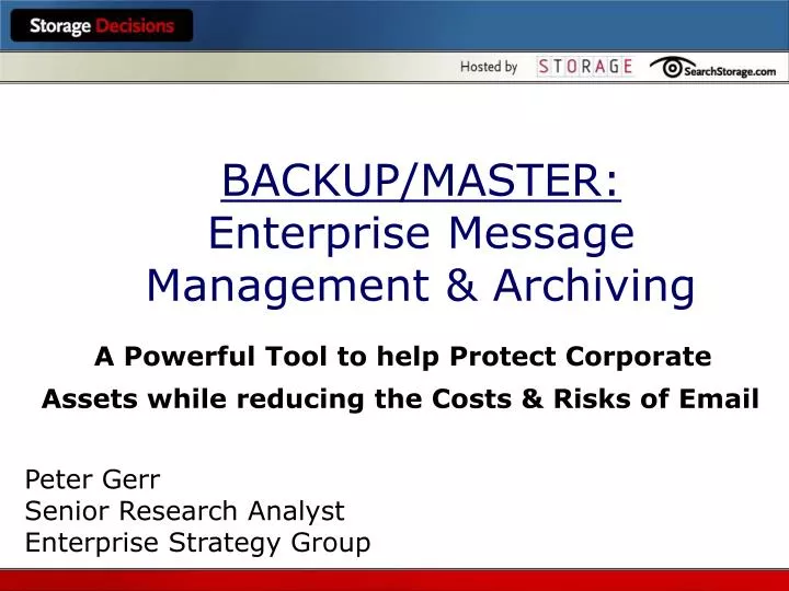 backup master enterprise message management archiving