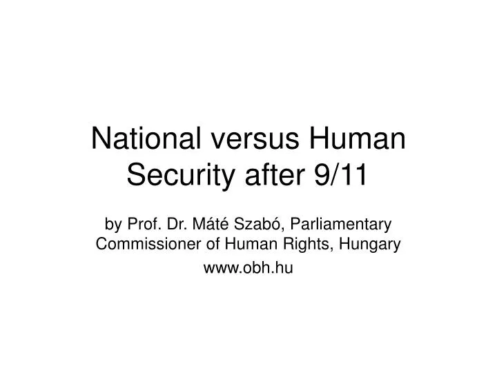 national versus human security after 9 11