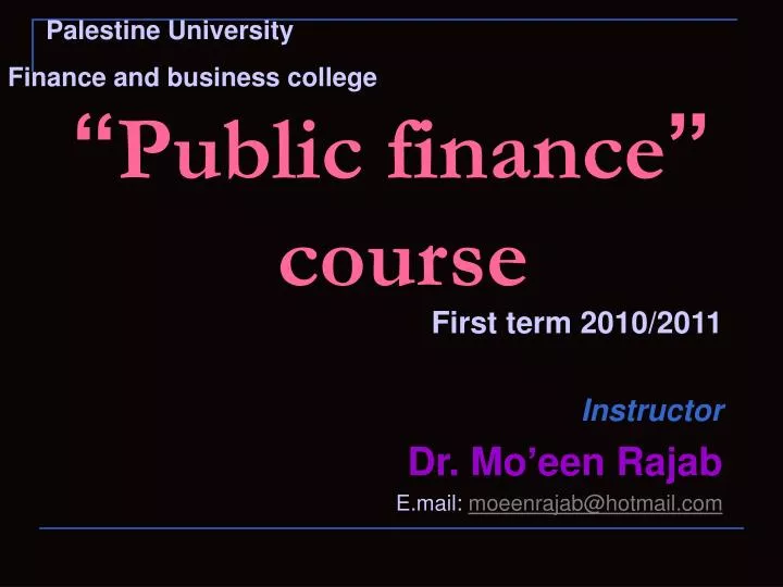 public finance course