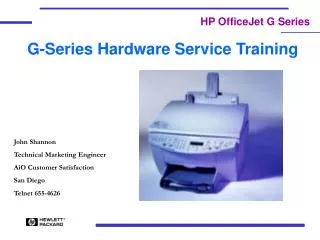 G-Series Hardware Service Training