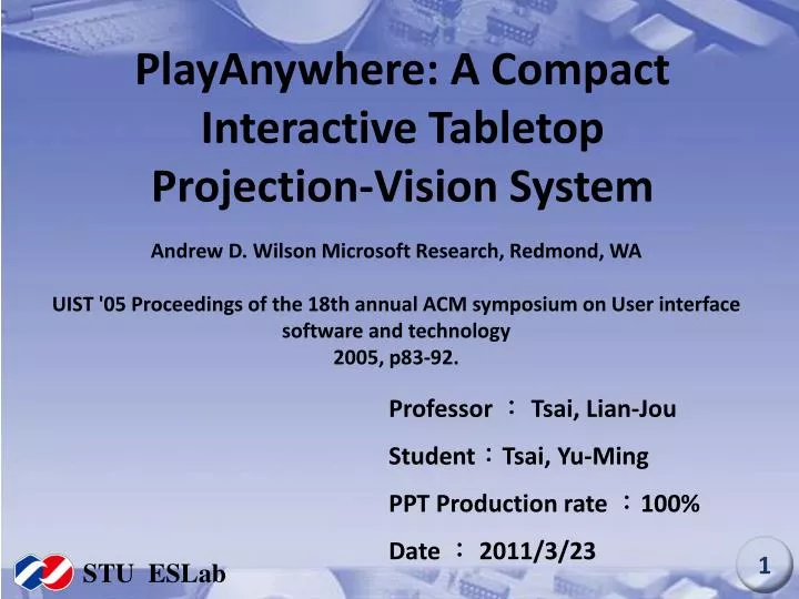playanywhere a compact interactive tabletop projection vision system