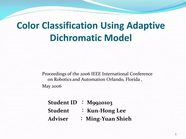 color classification using adaptive dichromatic model