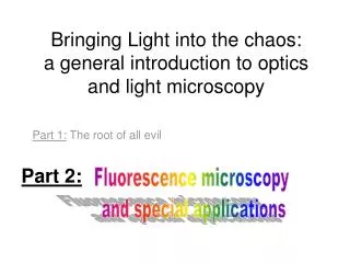 Bringing Light into the chaos: a general introduction to optics and light microscopy