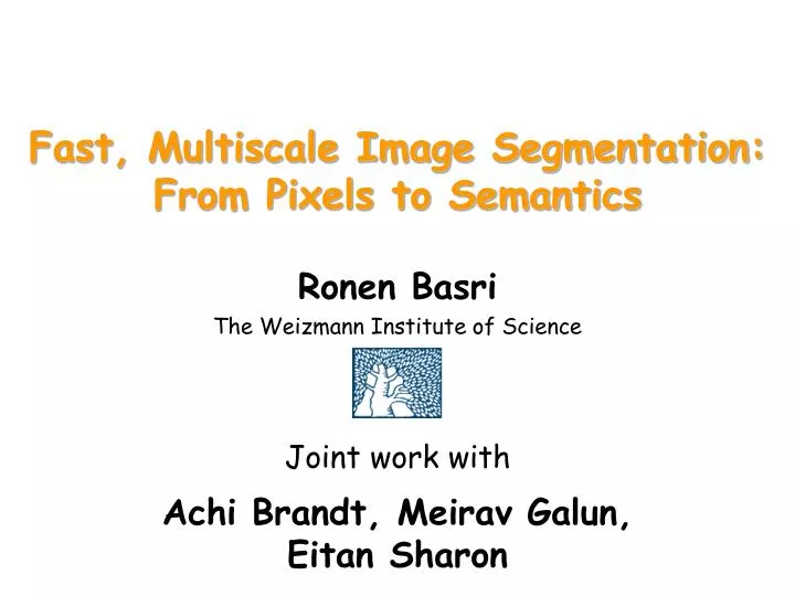 fast multiscale image segmentation from pixels to semantics