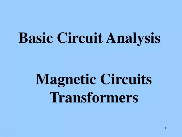 basic circuit analysis