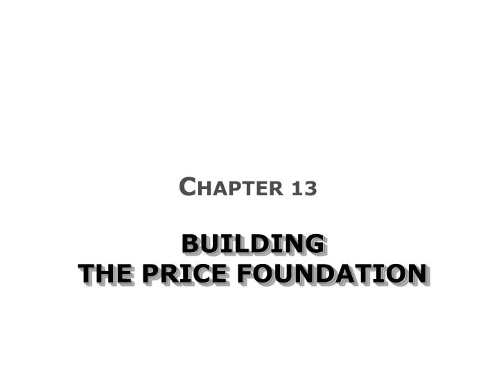 building the price foundation